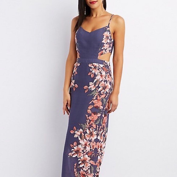 Charlotte Russe Dresses & Skirts - Charlotte Russe Floral Maxi Dress - Purple and Pink